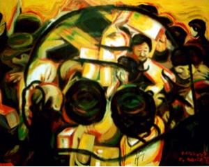 Oil "Shock"on canvas (地獄へ道連れ)